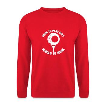Golf Golfball Golfspielerin Spruch Golfschläger - Unisex Pullover - Rot - Vorne - Alina (178cm) & Michal (187cm)
