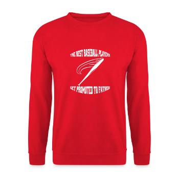 Baseball Vater Baseballspiel Dad Baseballliebhaber - Unisex Pullover - Rot - Vorne - Alina (178cm) & Michal (187cm)