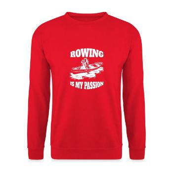 Rower funny rowing saying rowing club rower - Unisex Sweatshirt - red - Front - Alina (178cm) & Michal (187cm)