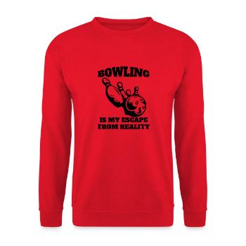 Bowling Skittles Gift Bowling Ball Skittles Bowler - Unisex Sweatshirt - red - Front - Alina (178cm) & Michal (187cm)