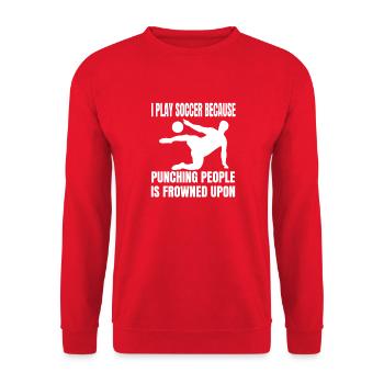 Fußballtrainer Fußballer Fußballspieler Fußball - Unisex Pullover - Rot - Vorne - Alina (178cm) & Michal (187cm)