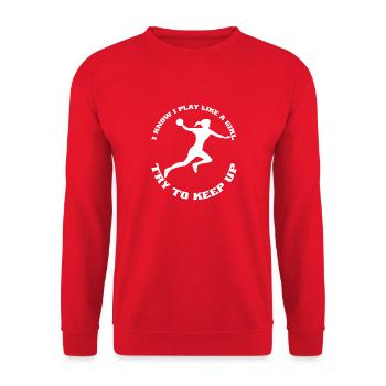 Handball Femme Handball Joueur Handball Femmes - Sweat-shirt Unisexe - rouge - Devant - Alina (178cm) & Michal (187cm)
