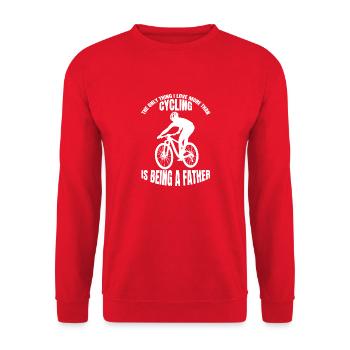 Bike Daddy Bike Tour Dad Cycling Cycling - Unisex Sweatshirt - red - Front - Alina (178cm) & Michal (187cm)