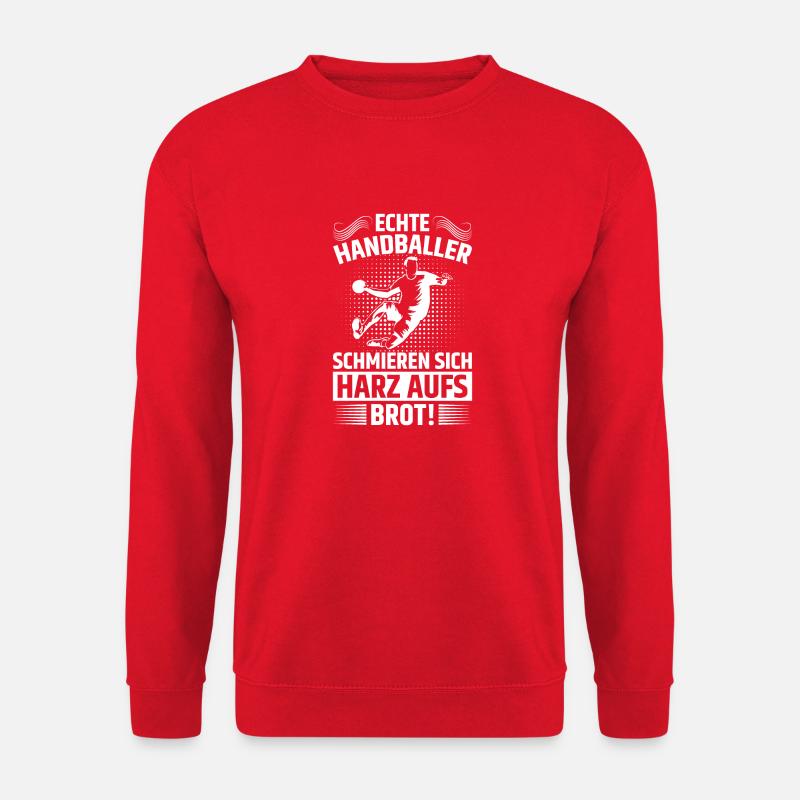 Echte Handballer Schmieren Sich Harz Aufs Brot - Unisex Pullover - Rot
