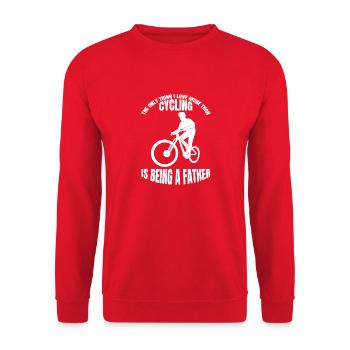 Bike Daddy Bike Tour Dad Cycling Cycling - Unisex Sweatshirt - red - Front - Alina (178cm) & Michal (187cm)