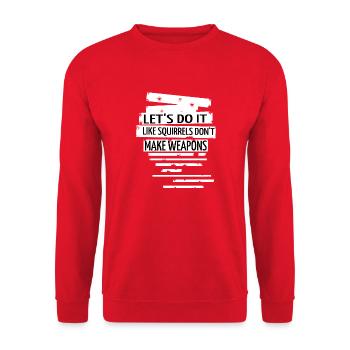 bird gift idea present counterculture green hippy - Unisex Pullover - Rot - Vorne - Alina (178cm) & Michal (187cm)