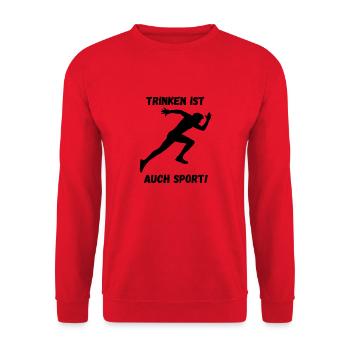 Trinken ist auch Sport! Party, Mallorca, JGA! - Unisex Pullover - Rot - Vorne - Alina (178cm) & Michal (187cm)