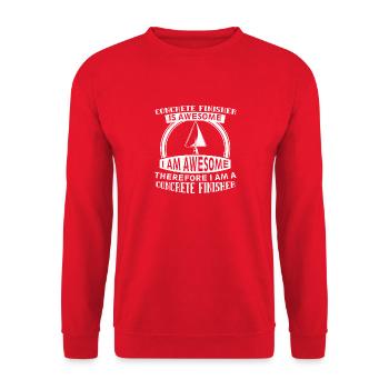 Concrete Finisher Is Awesome Funny Cement Mason - Unisex Sweatshirt - red - Front - Alina (178cm) & Michal (187cm)