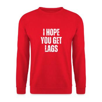 J’espère que vous obtenez des décalages Citation de joueur de jeu drôle - Sweat-shirt Unisexe - rouge - Devant - Alina (178cm) & Michal (187cm)