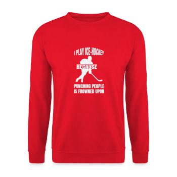 Joueur de hockey sur glace Fan de hockey Équipe de hockey sur glace Hockey sur glace - Sweat-shirt Unisexe - rouge - Devant - Alina (178cm) & Michal (187cm)