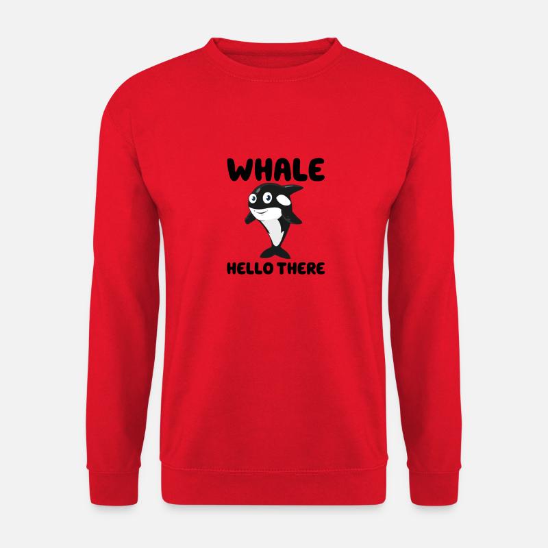 Whale Hello There - Unisex Sweatshirt - red