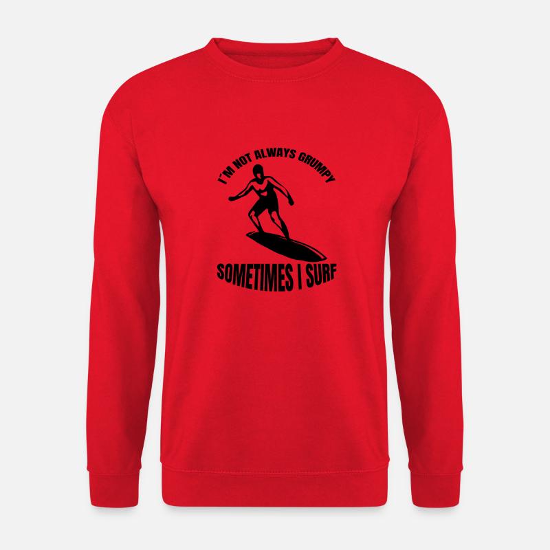 Surfer surferin Wellenreiten Surfbrett surfen - Unisex Pullover - Rot