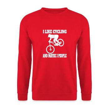Cyclists Cyclists Cyclists Cycling Cycling - Unisex Sweatshirt - red - Front - Alina (178cm) & Michal (187cm)