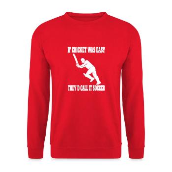 Kricket Cricket Kricketmannschaft Kricketteam - Unisex Pullover - Rot - Vorne - Alina (178cm) & Michal (187cm)