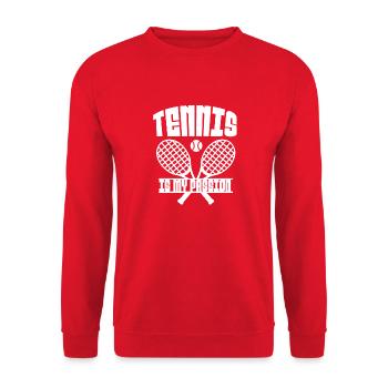 Tennisverein Tennisspieler Tennis Tennisliebhaber - Unisex Pullover - Rot - Vorne - Alina (178cm) & Michal (187cm)