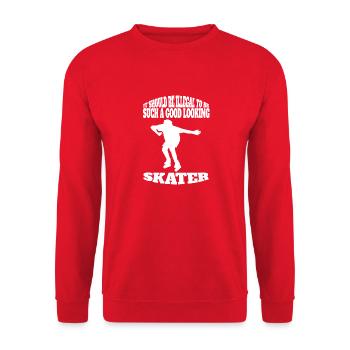 Skateboard Skaten Skateboarding Skater Skate-Fan - Unisex Pullover - Rot - Vorne - Alina (178cm) & Michal (187cm)