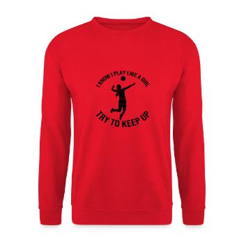 Volleyball Beach Volleyball Cadeau Volleyball Joueur de volleyball - Sweat-shirt Unisexe - rouge - Devant - Alina (178cm) & Michal (187cm)