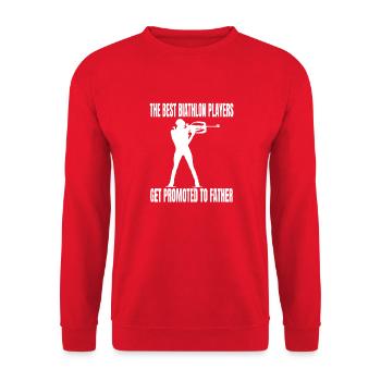 Biathlon Skier Biathlete Winter Sports Gift - Unisex Sweatshirt - red - Front - Alina (178cm) & Michal (187cm)