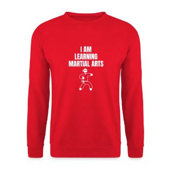 J’apprends les arts martiaux en disant anglais - Sweat-shirt Unisexe - rouge - Devant - Alina (178cm) & Michal (187cm)