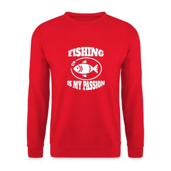Fishing Fishing Fishing Fishing Fishing hooks - Unisex Sweatshirt - red - Front - Alina (178cm) & Michal (187cm)