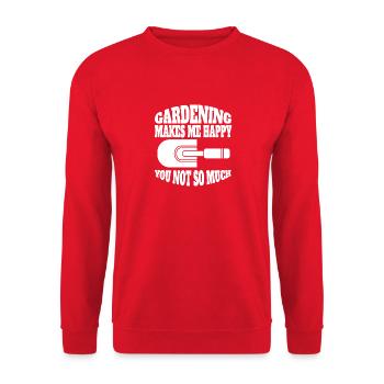 Jardinier Jardinier Jardinier Jardinier Amateur Jardinier - Sweat-shirt Unisexe - rouge - Devant - Alina (178cm) & Michal (187cm)