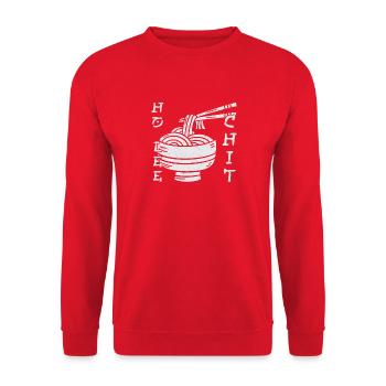 Ho Lee Chit! - Sweat-shirt Unisexe - rouge - Devant - Alina (178cm) & Michal (187cm)