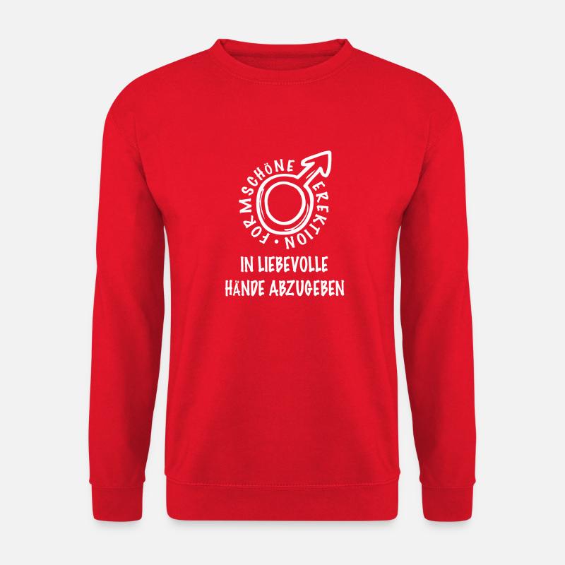 Formschöne Erektion in liebevolle Hände abzugeben - Unisex Pullover - Rot