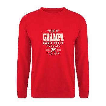 Grand-père a ça - Quand les correctifs de papa échouent - Sweat-shirt Unisexe - rouge - Devant - Alina (178cm) & Michal (187cm)