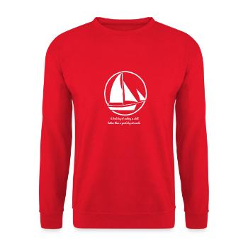 Sailboat - for relaxing days on the water! - Unisex Sweatshirt - red - Front - Alina (178cm) & Michal (187cm)