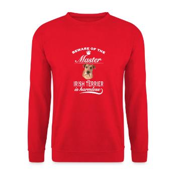 Beware of the master, harmless Irish Terrier - Unisex Pullover - Rot - Vorne - Alina (178cm) & Michal (187cm)