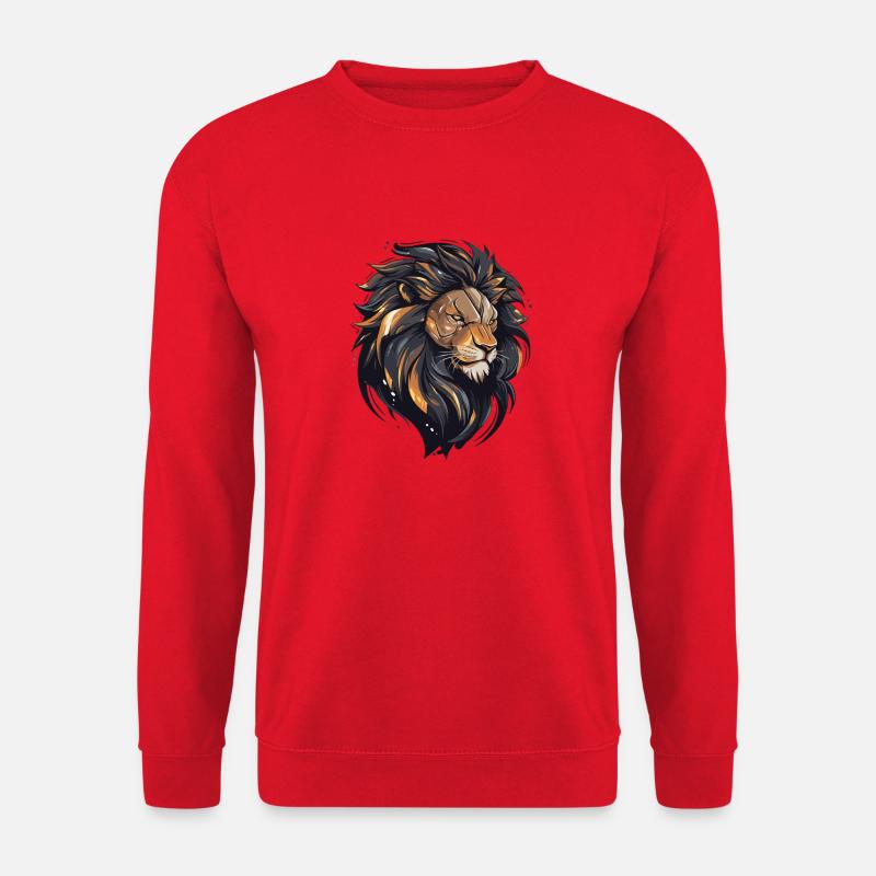 Großer mächtiger Löwe - Unisex Pullover - Rot