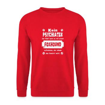 Kein Psychiater - Lustiger Spruch - Foxhound - Unisex Pullover - Rot - Vorne - Alina (178cm) & Michal (187cm)