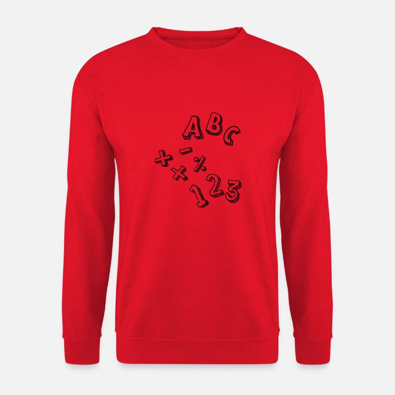 Einschulung: ABC / 123/ +-x: - Unisex Pullover - Rot