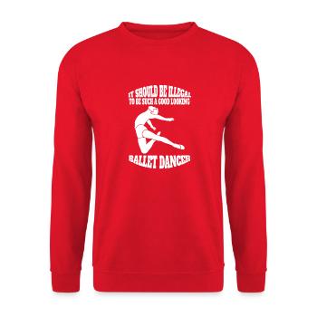 Ballet Dancer Gift Dance Ballerina Dance Class - Unisex Sweatshirt - red - Front - Alina (178cm) & Michal (187cm)