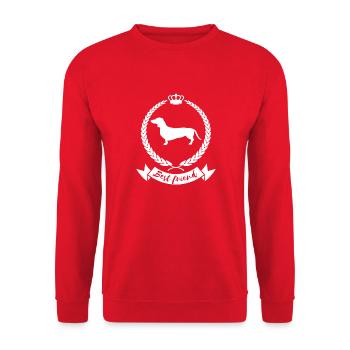 Best friend - Dachshund - Unisex Sweatshirt - red - Front - Alina (178cm) & Michal (187cm)
