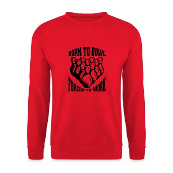Bowling Kegeln Bowler Kegelverein Bowlingverein - Unisex Pullover - Rot - Vorne - Alina (178cm) & Michal (187cm)