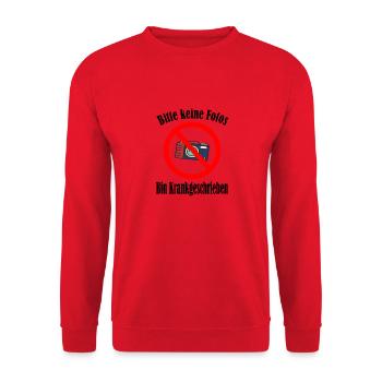 Bin Krankgeschrieben - Unisex Pullover - Rot - Vorne - Alina (178cm) & Michal (187cm)