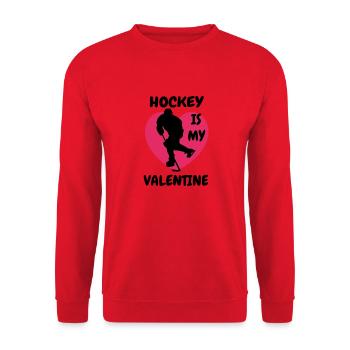 Eishockeyspieler Eishockey Hockeyfan Eishockeyteam - Unisex Pullover - Rot - Vorne - Alina (178cm) & Michal (187cm)