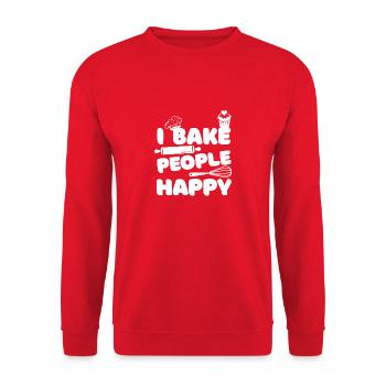 Confiserie Boulanger Confiseur Boulangerie Boulangerie Boulangerie - Sweat-shirt Unisexe - rouge - Devant - Alina (178cm) & Michal (187cm)