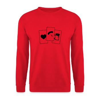 Coeur - Bière - Parapente - - Sweat-shirt Unisexe - rouge - Devant - Alina (178cm) & Michal (187cm)