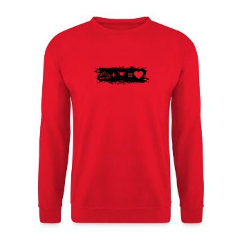 Grunge Rectangle - Heart - Wine - Mountain - - Unisex Sweatshirt - red - Front - Alina (178cm) & Michal (187cm)