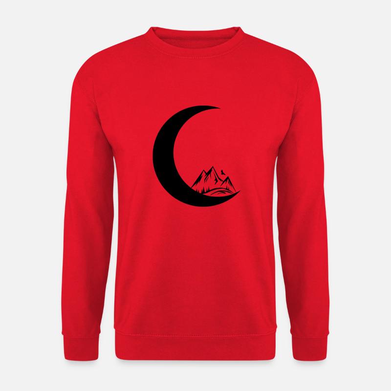 Mondsichel - Berg - - Unisex Pullover - Rot