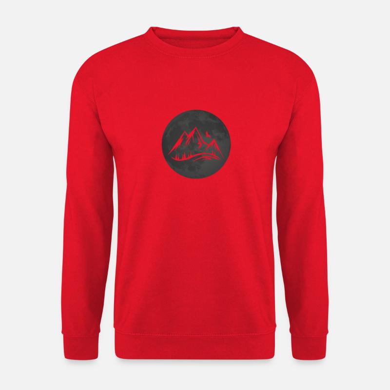 Full Moon - Mountain - - Unisex Sweatshirt - red