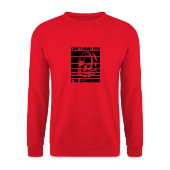 Can't Hear You In Gaming - Cool Gaming Design - Unisex Sweatshirt - red - Front - Alina (178cm) & Michal (187cm)
