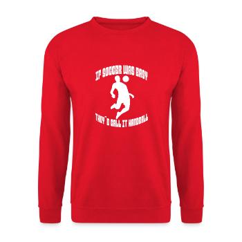 Soccer Player Soccer Team Soccer Design - Unisex Sweatshirt - red - Front - Alina (178cm) & Michal (187cm)