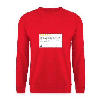 Keine Fragen stellen, Bier bringen! Kundenbewertun - Unisex Pullover - Rot - Vorne - Alina (178cm) & Michal (187cm)