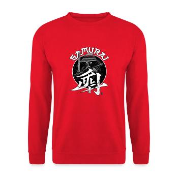 Samurai - Unisex Pullover - Rot - Vorne - Alina (178cm) & Michal (187cm)