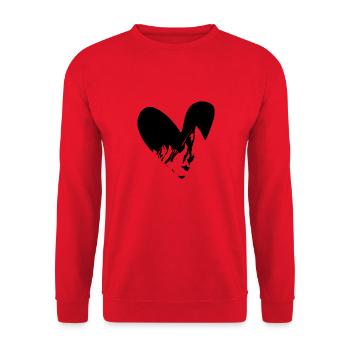 Heart - Mountain - (17) - Unisex Sweatshirt - red - Front - Alina (178cm) & Michal (187cm)