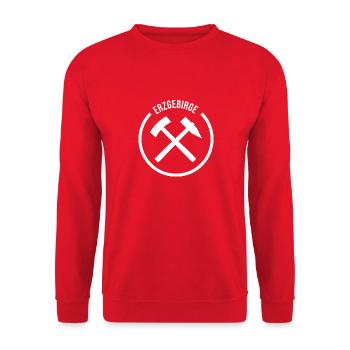 Erzgebirge Bergbau - Unisex Pullover - Rot - Vorne - Alina (178cm) & Michal (187cm)