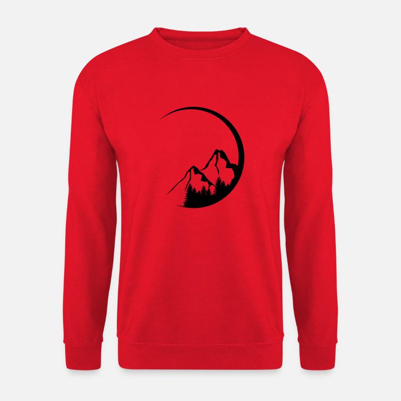 Circle - Mountain - (6) - Unisex Sweatshirt - red